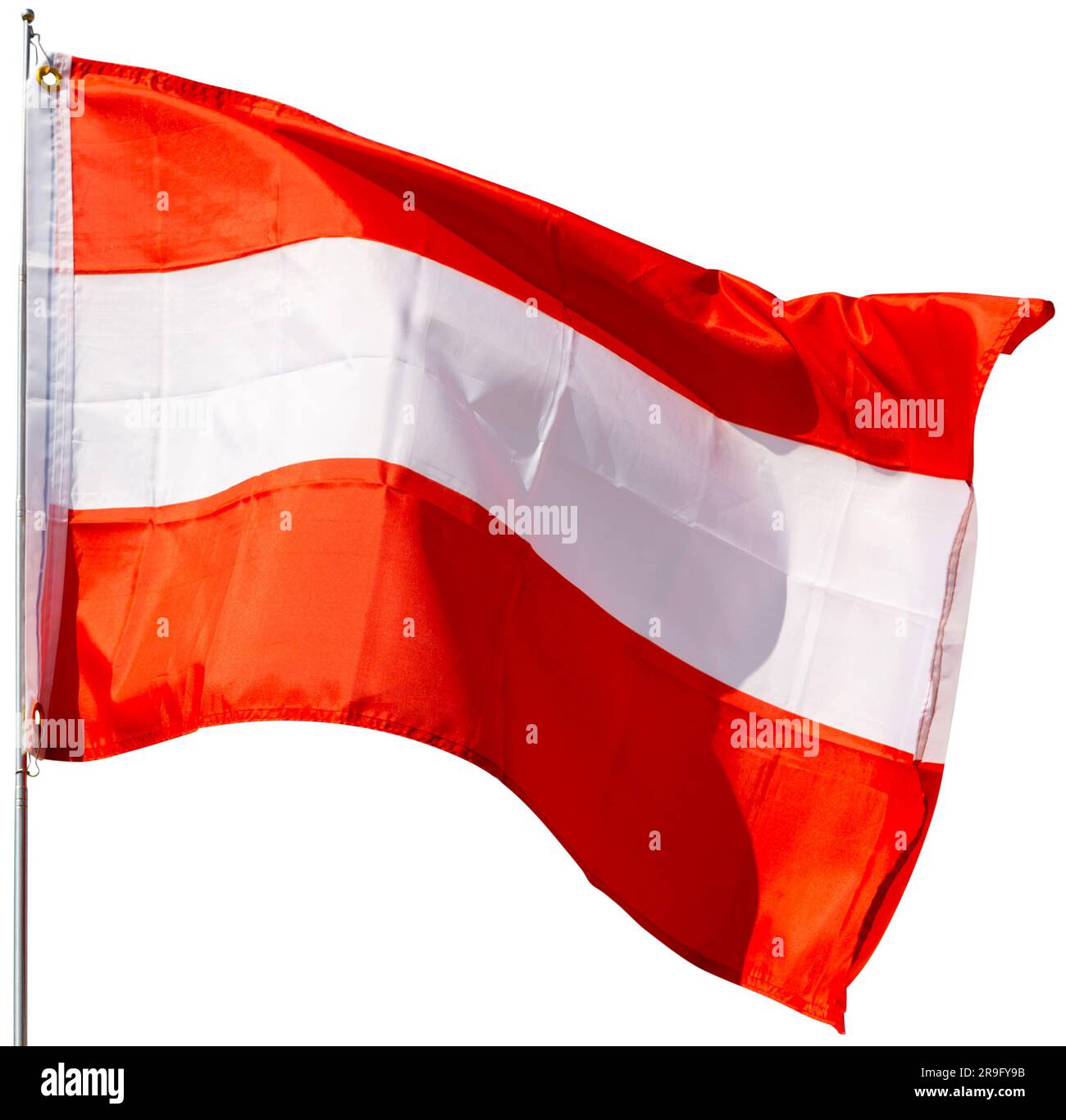 Flag of Austria waving. Isolated over white background Stock Photo - Alamy