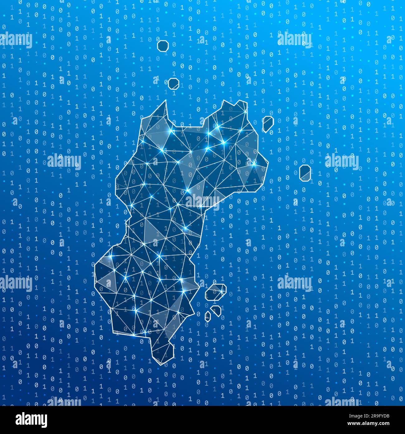 Network map of Mustique. Island digital connections map. Technology ...