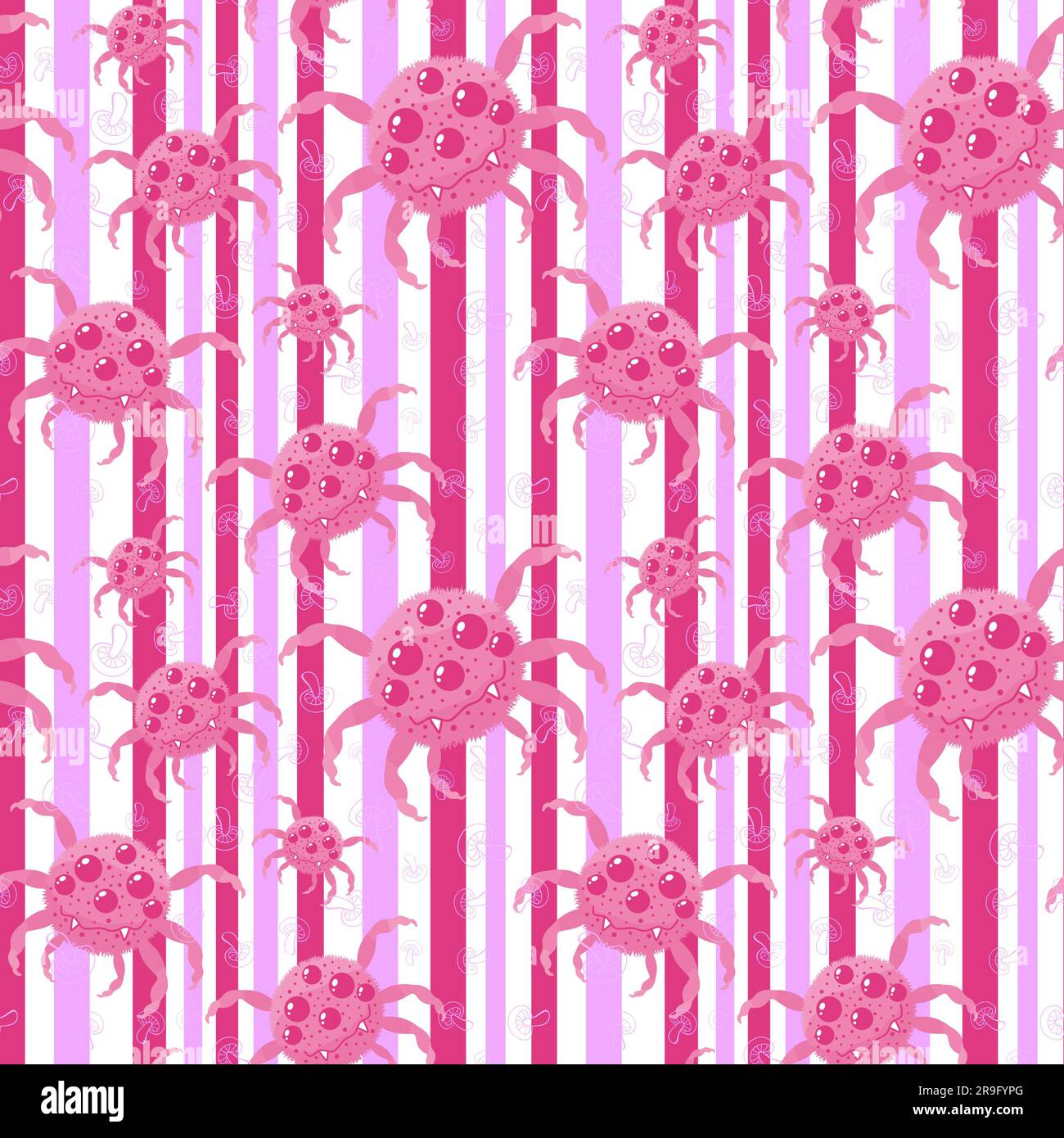 Cartoon monsters seamless Halloween spider pattern for wallpaper and ...