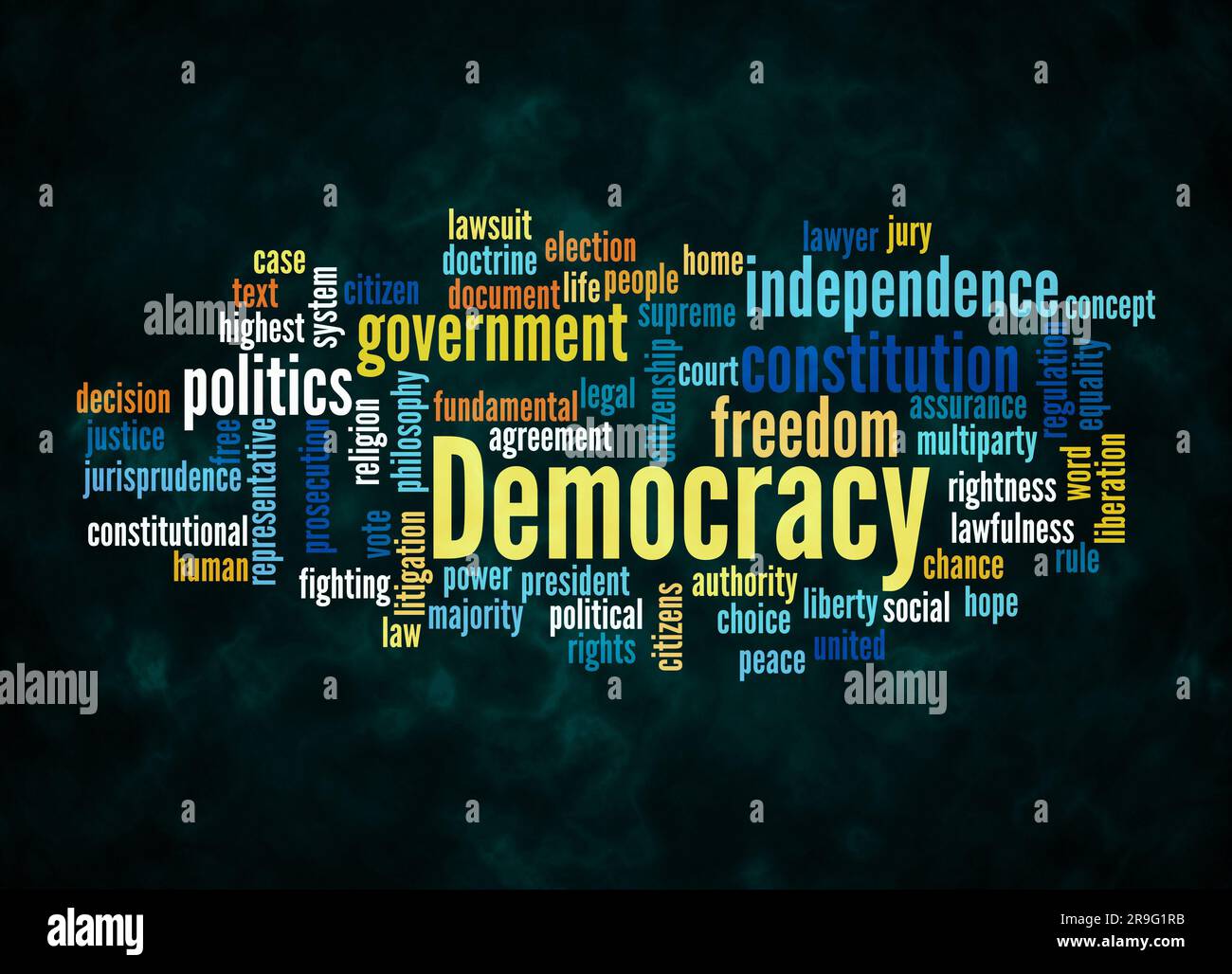 Word Cloud with DEMOCRACY concept create with text only Stock Photo - Alamy