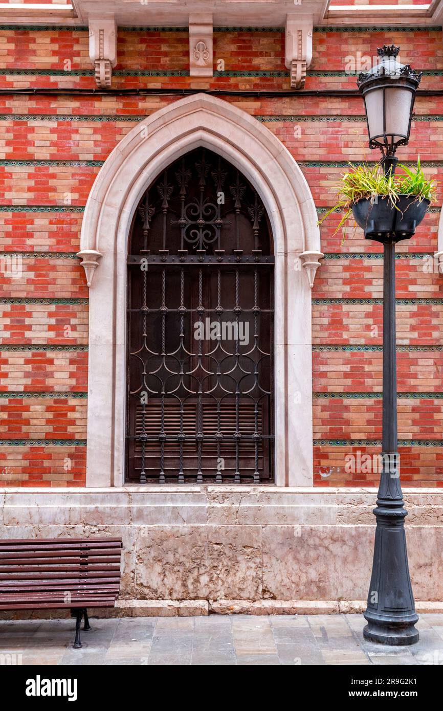 Architectural detail from St. Tomas Hospital located at Calle Santa Maria, Malaga, Spain. Stock Photo