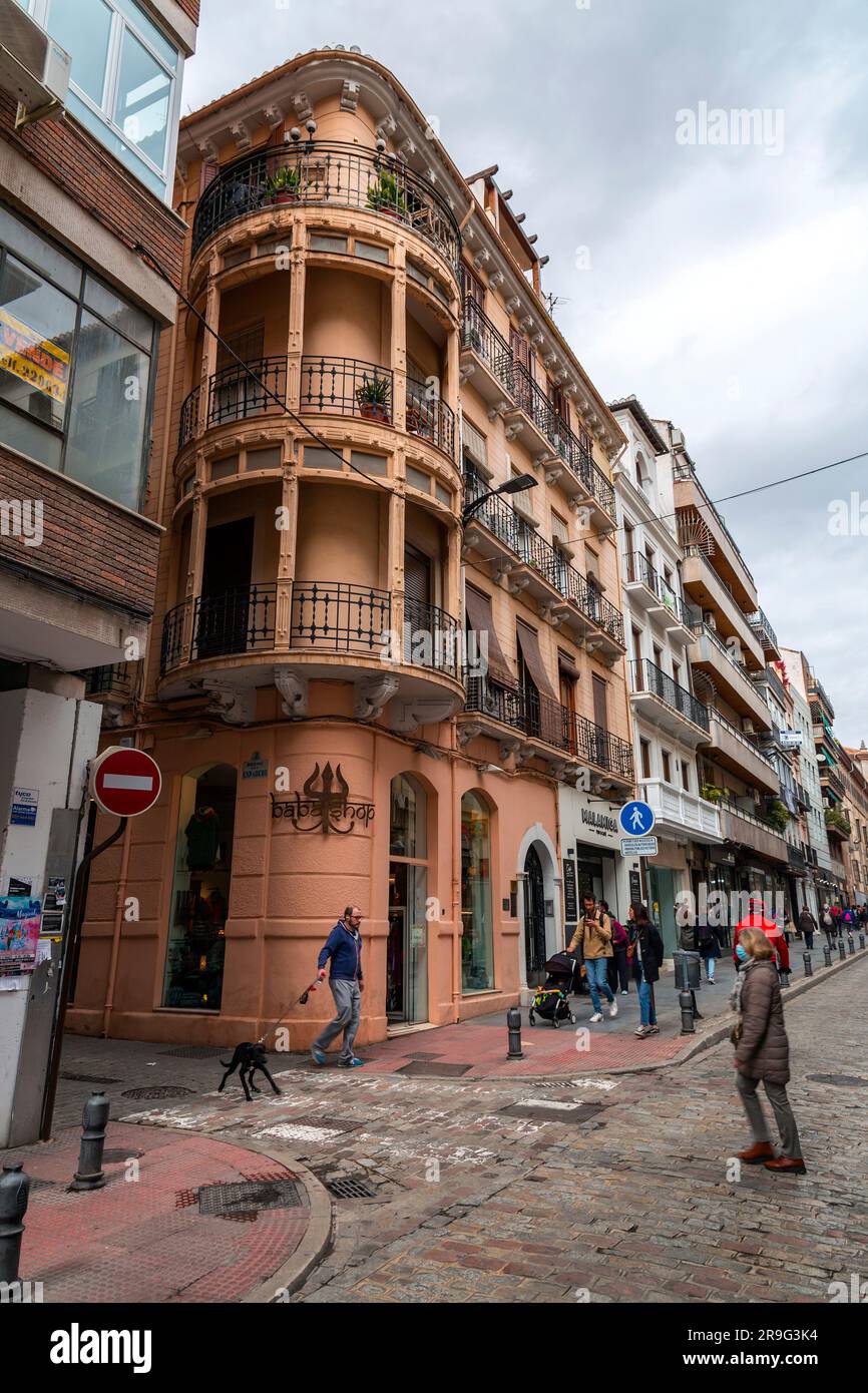 Granada, Spain February 26, 2022 Generic architecture and street