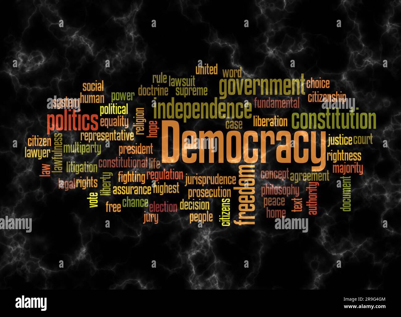 Word Cloud with DEMOCRACY concept create with text only Stock Photo - Alamy