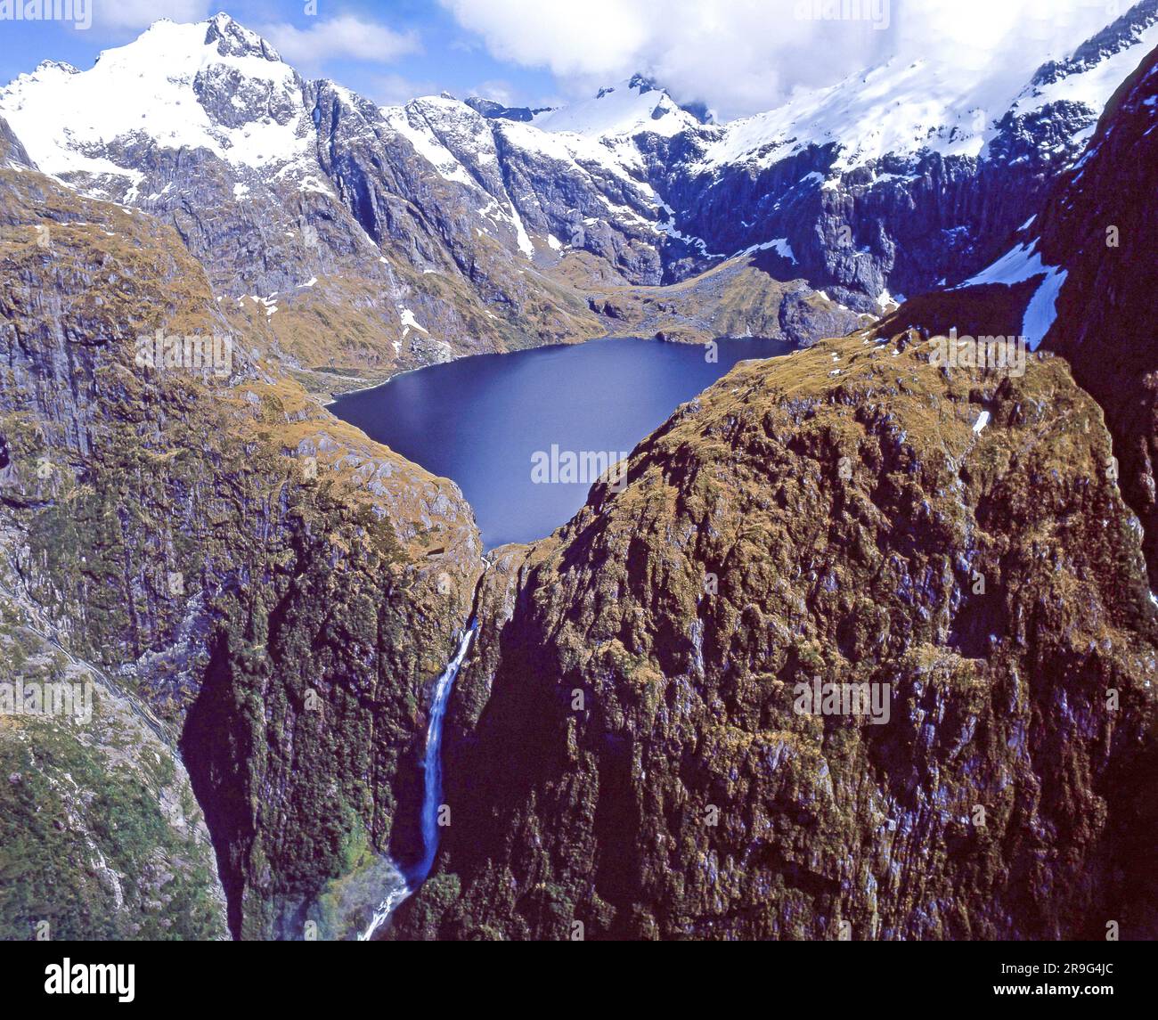 Sutherland Falls, Fiordland National Park, Southland Region, South Island, New Zealand Stock Photo