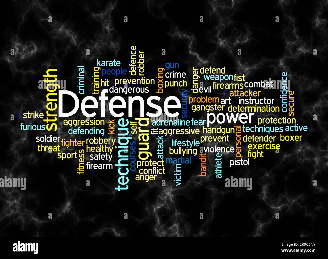 Word Cloud with DEFENSE concept create with text only Stock Photo - Alamy