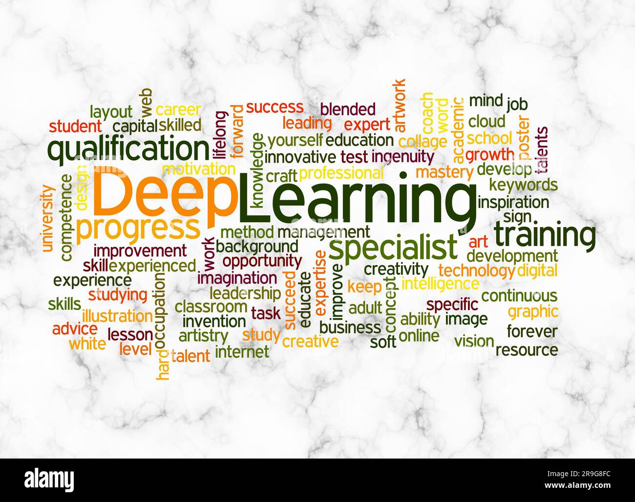 Word Cloud with DEEP LEARNING concept create with text only Stock Photo ...