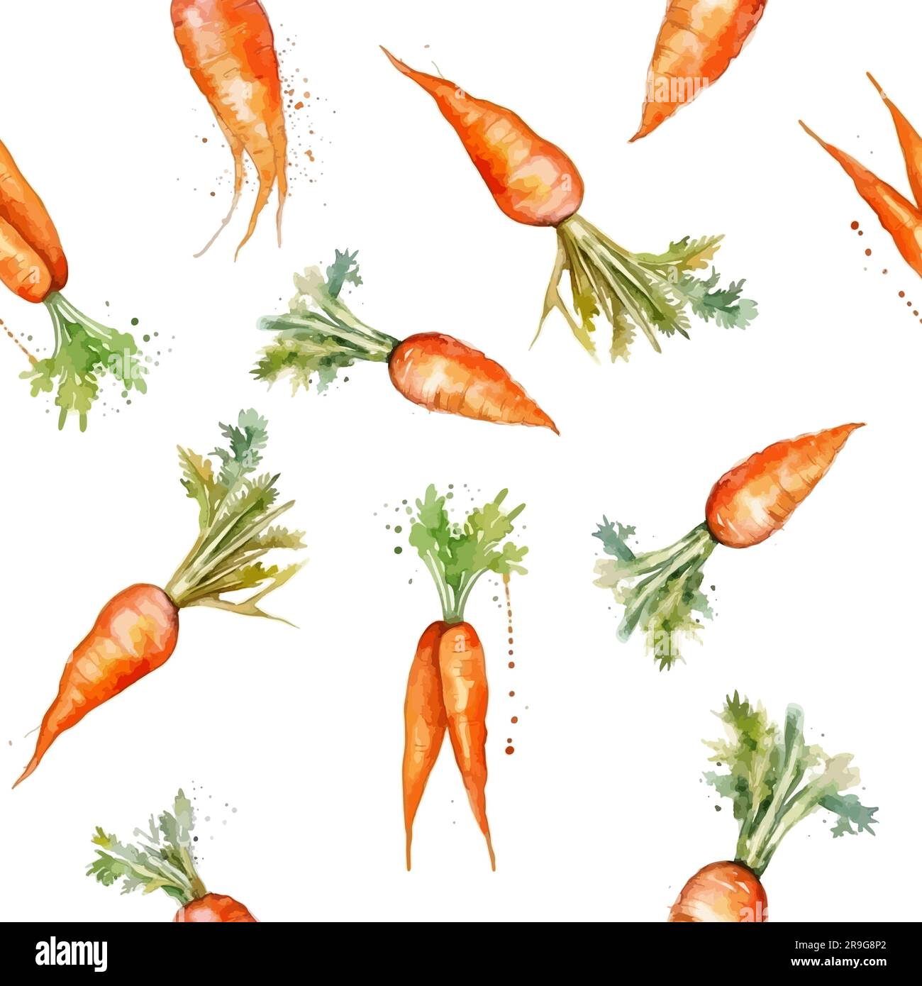 Carrot watercolor seamless pattern. Vector illustration Stock Vector