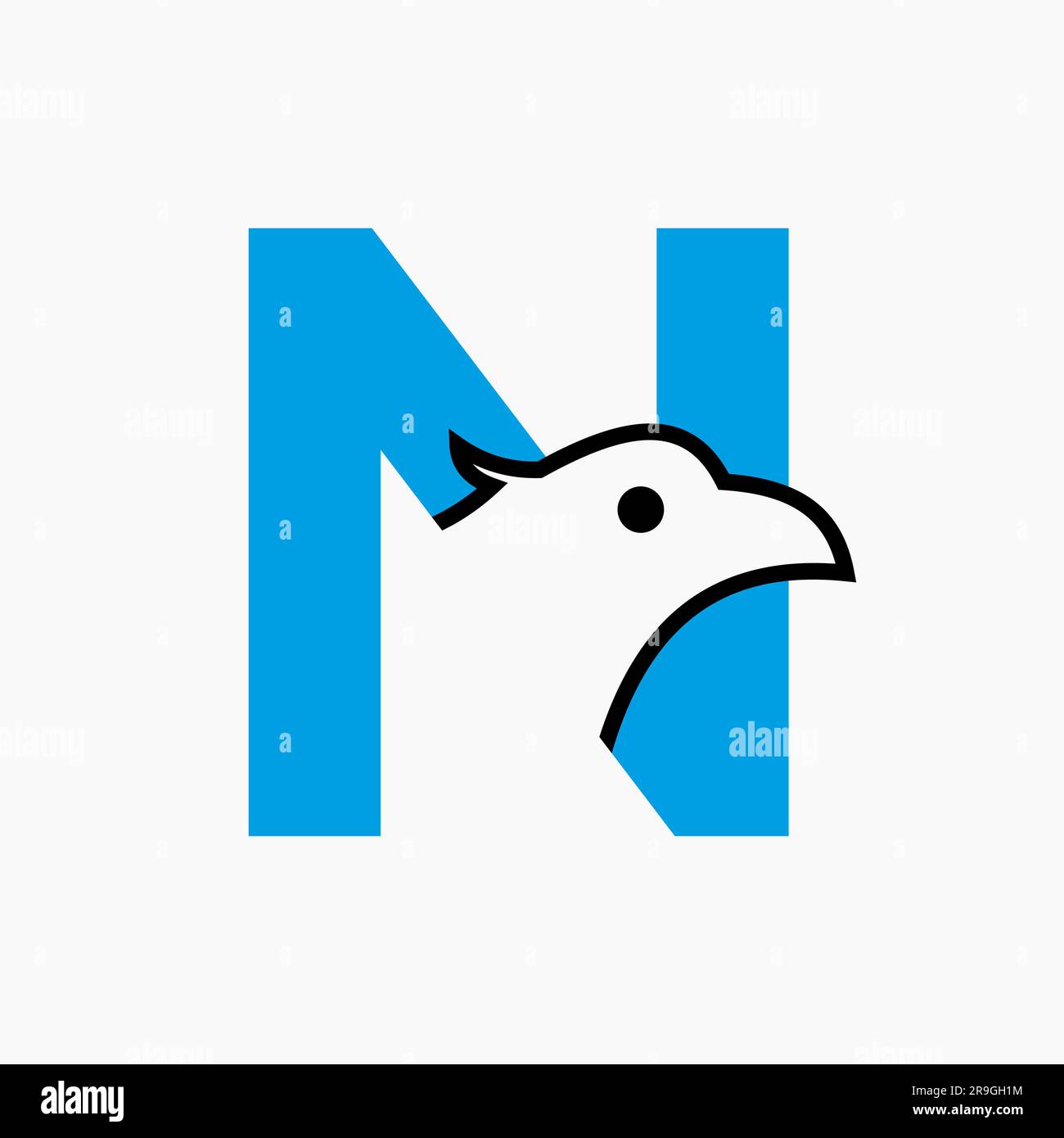Initial Letter N Eagle Logo Design. Transportation Symbol Vector Template Stock Vector