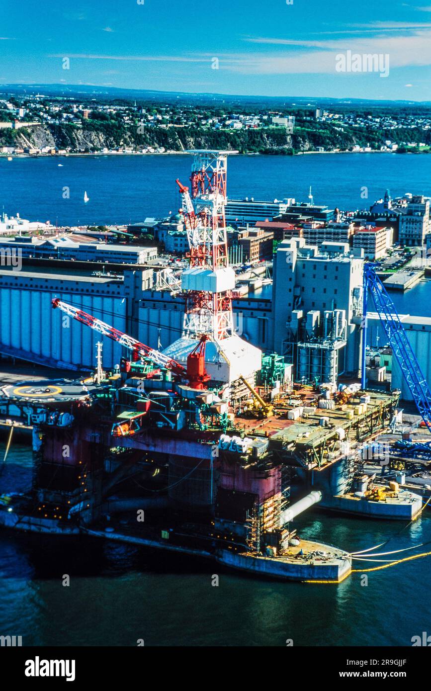 Aerial of oil rig, Quebec City, Quebec, Canada Stock Photo - Alamy