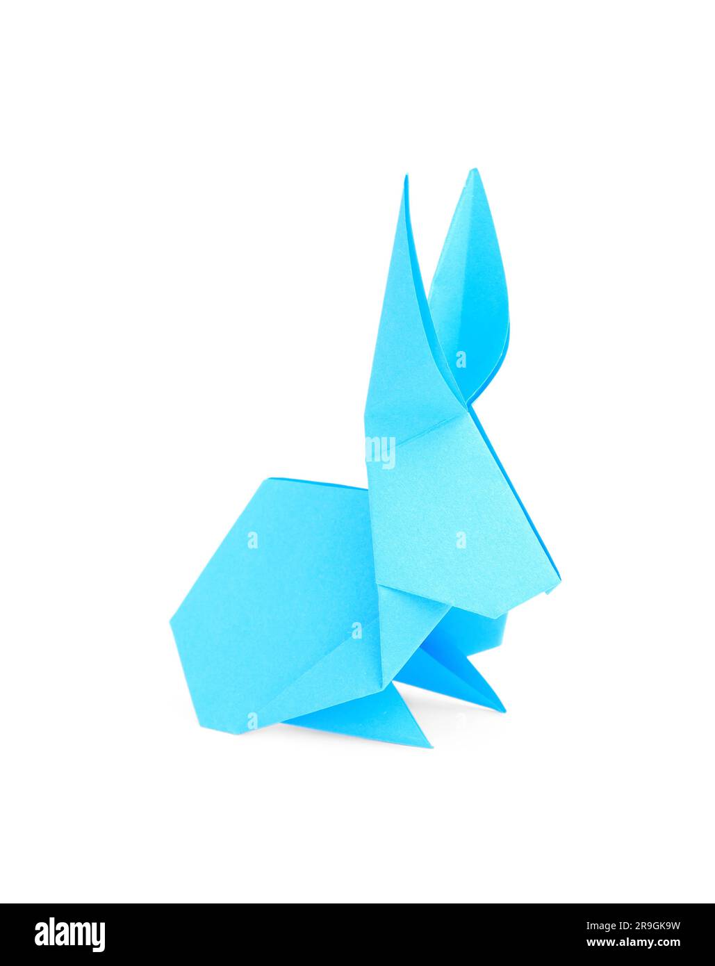 Light blue paper bunny isolated on white. Origami art Stock Photo - Alamy, image size:1029x1390
