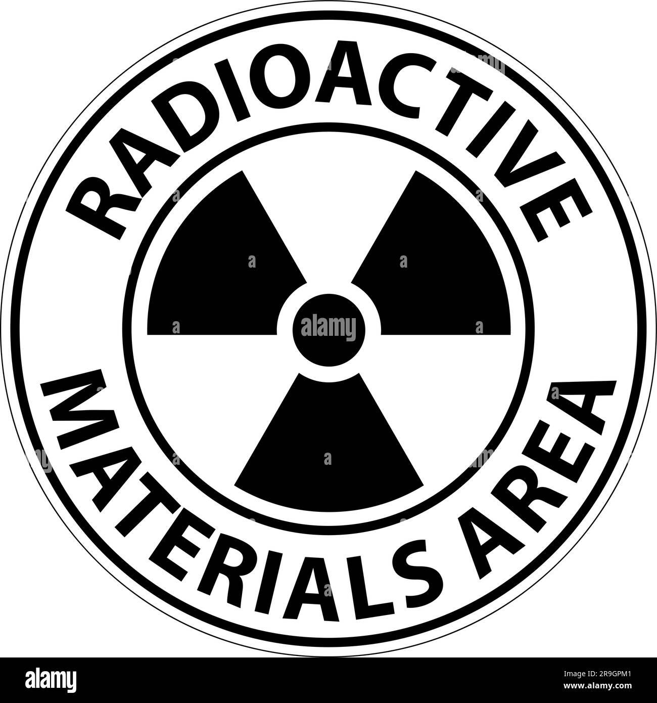 Caution Sign Radioactive Materials Area Stock Vector