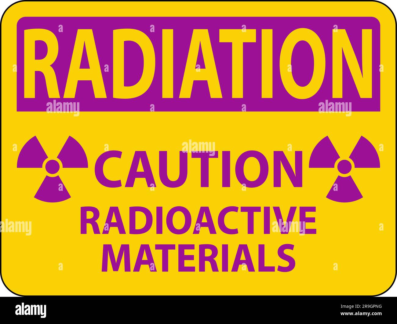 Radiation Warning Sign Caution Radioactive Materials Stock Vector Image