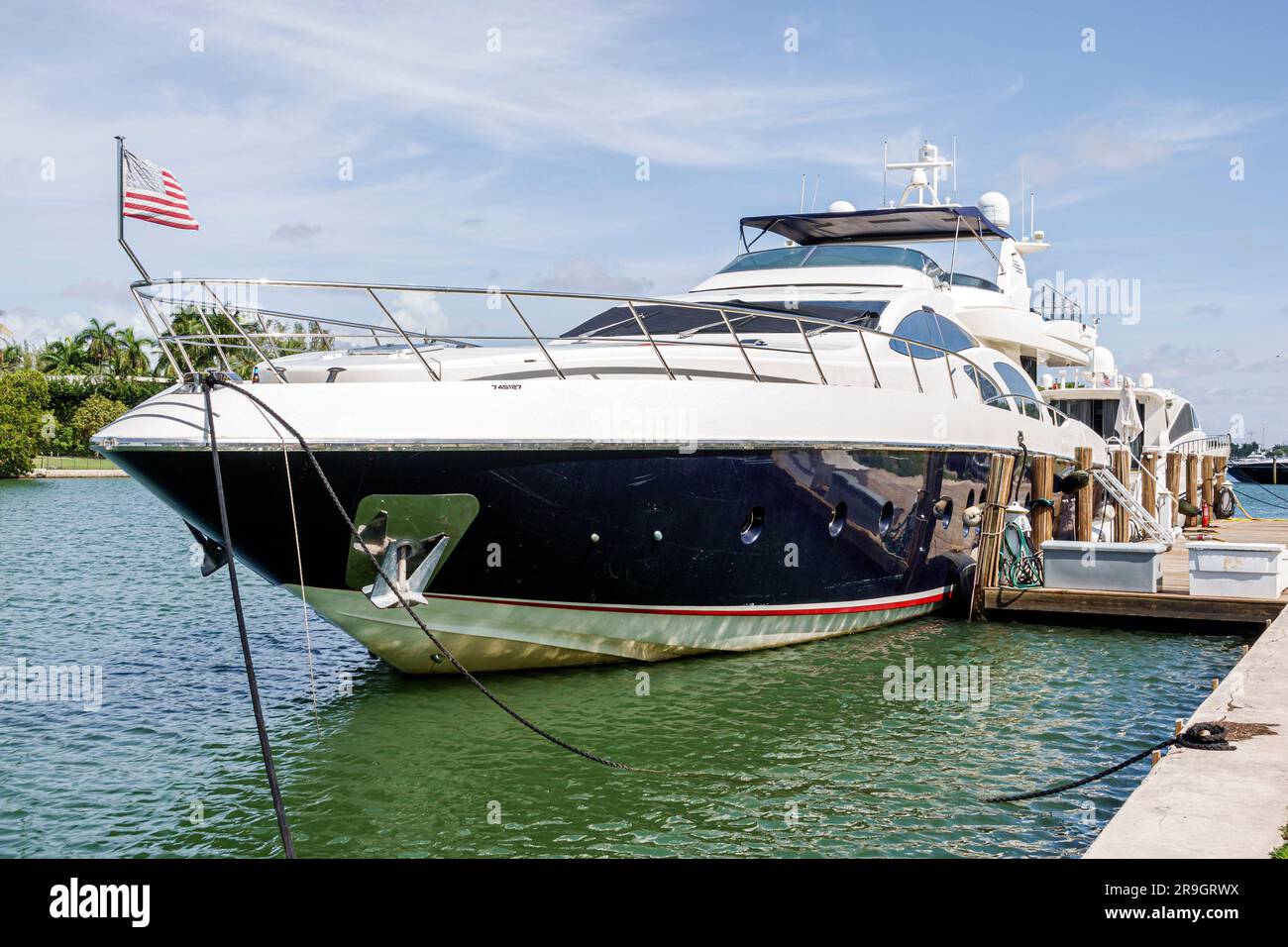 Indian creek super yacht mega large luxury boat dock hires stock