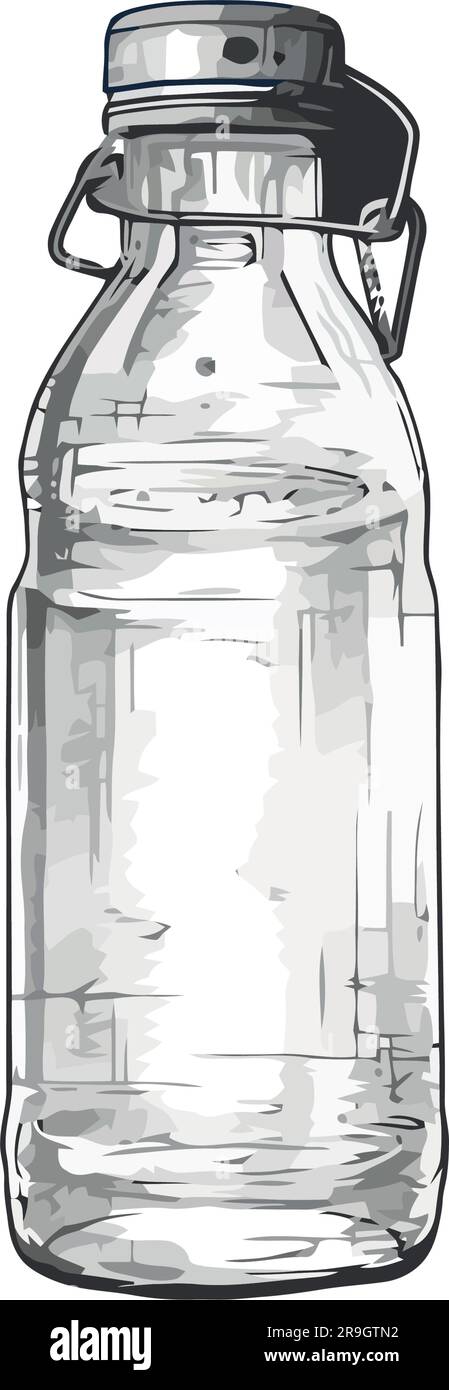 Transparent plastic bottle with purified water over white Stock Vector ...