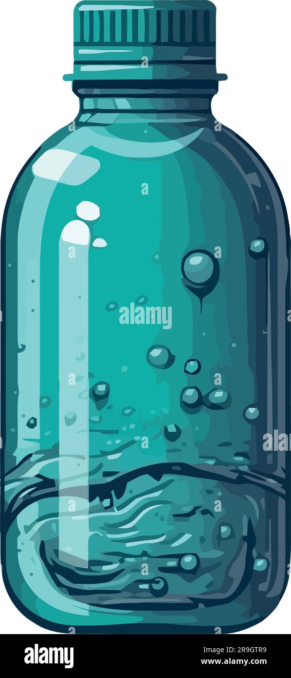 Purified water in glass jar with bubbles over white Stock Vector Image