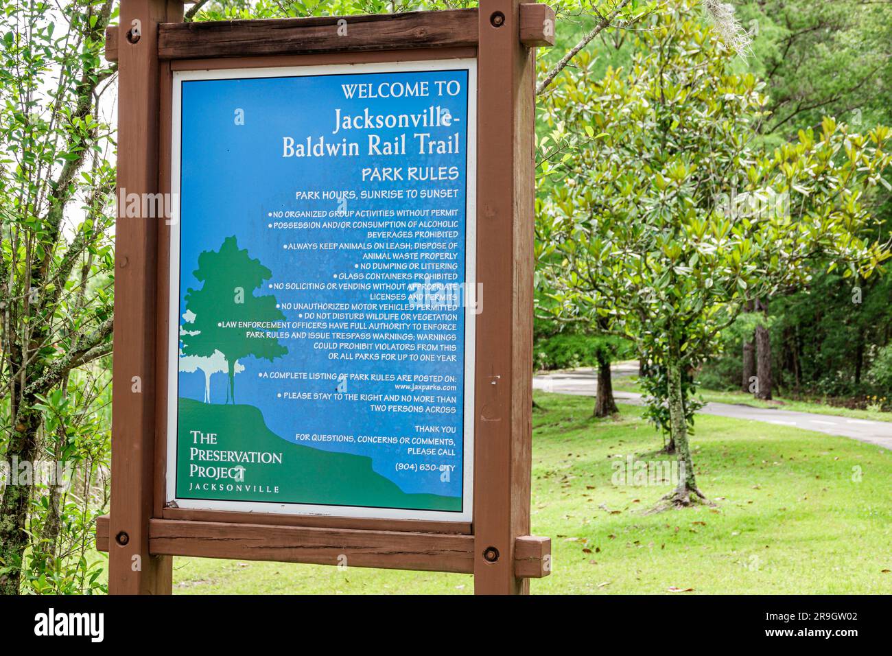 Baldwin Jacksonville Florida,Rail Trail Preservation Project,hiking biking Stock Photo