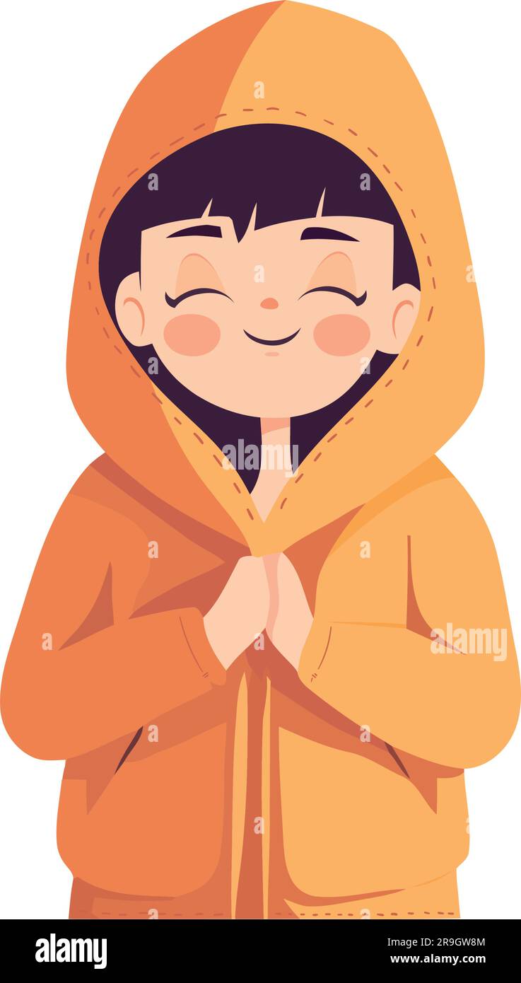 Cheerful boy enjoys winter weather over white Stock Vector