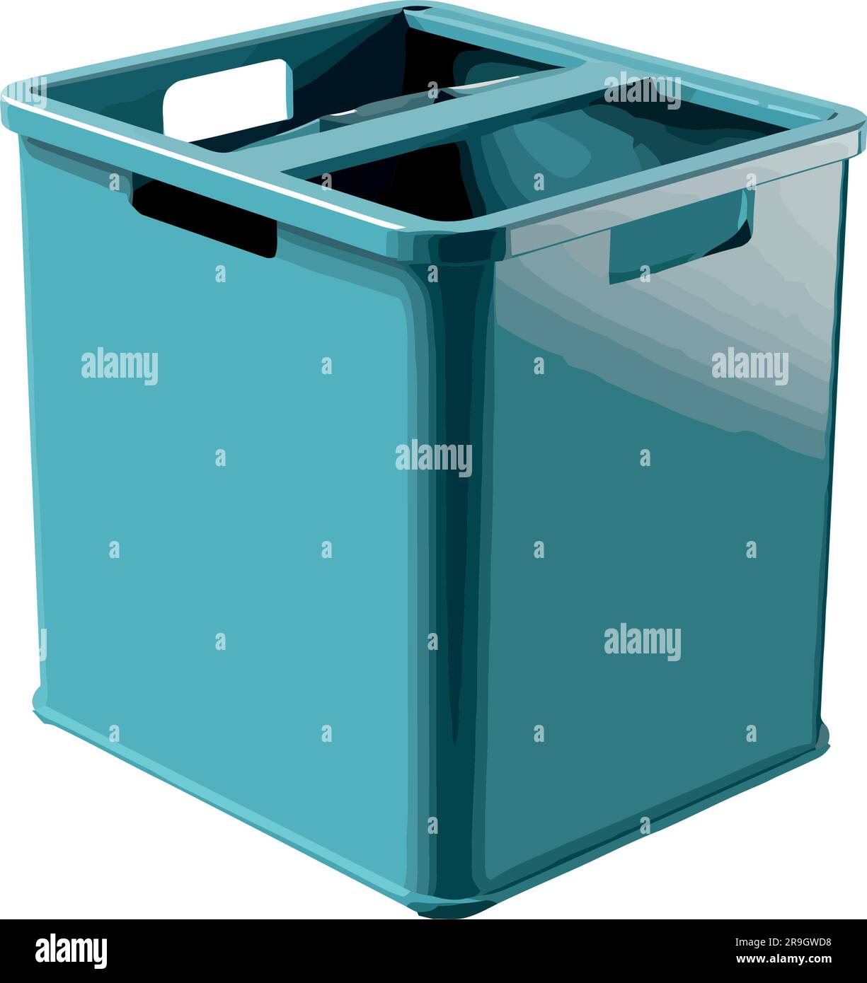 Single plastic container with blue lid over white Stock Vector