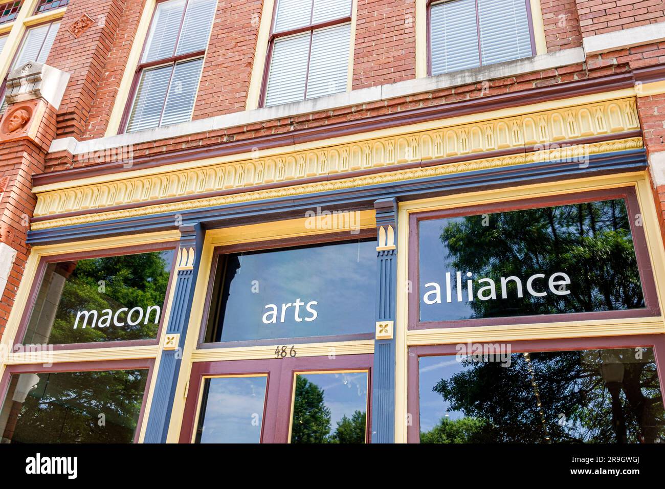 Macon Georgia,Macon Arts Alliance,outside exterior,building buildings,front entrance Stock Photo