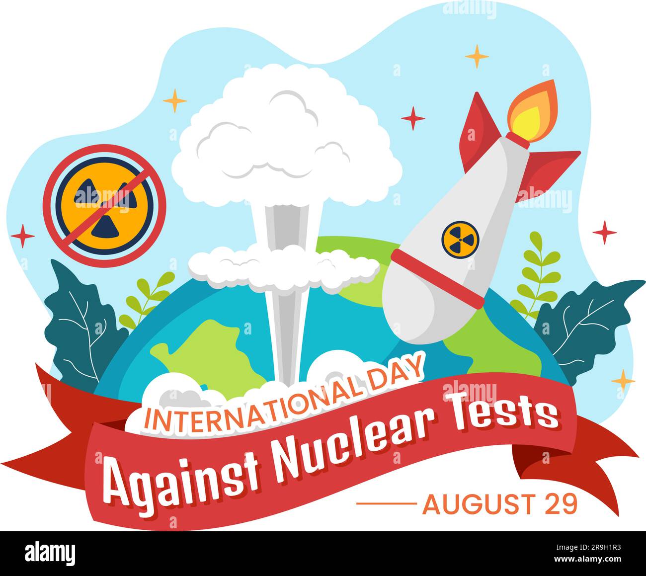 International Day Against Nuclear Tests Vector Illustration on August ...