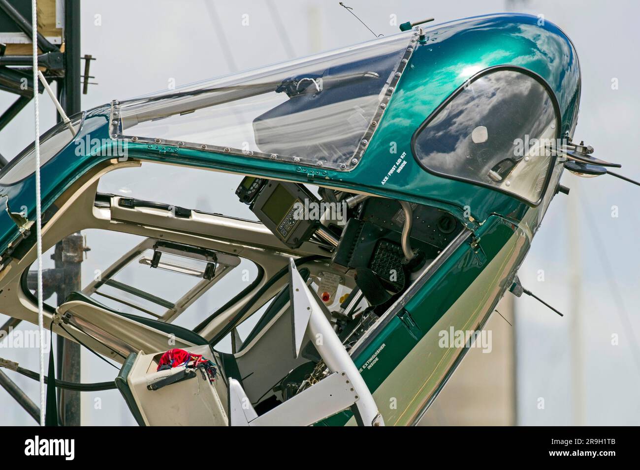 The scene of a helicopter crash, Viaduct Harbour, Auckland, New Zealand