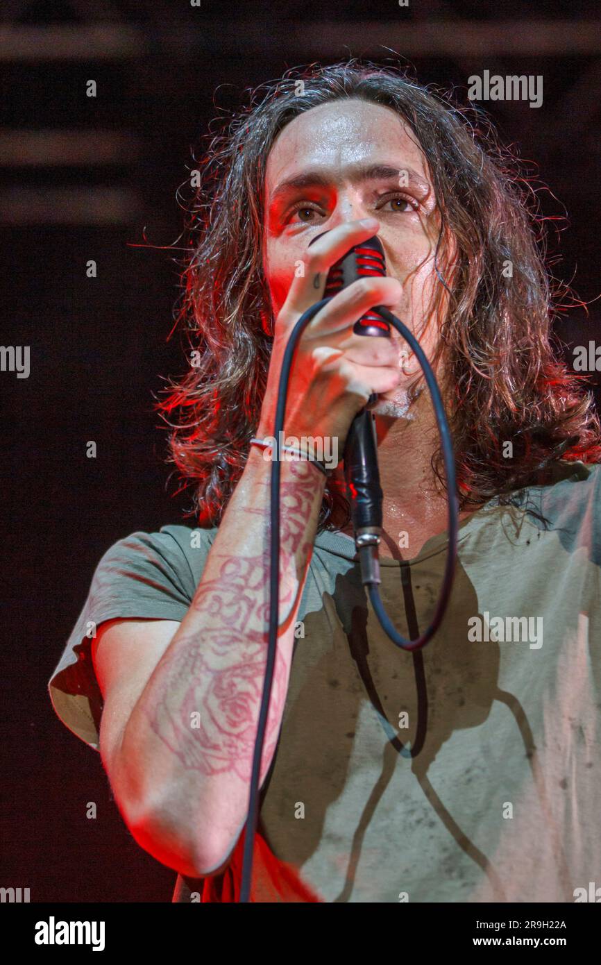 Lead singer Brandon Boyds of American rock band Incubus performs live