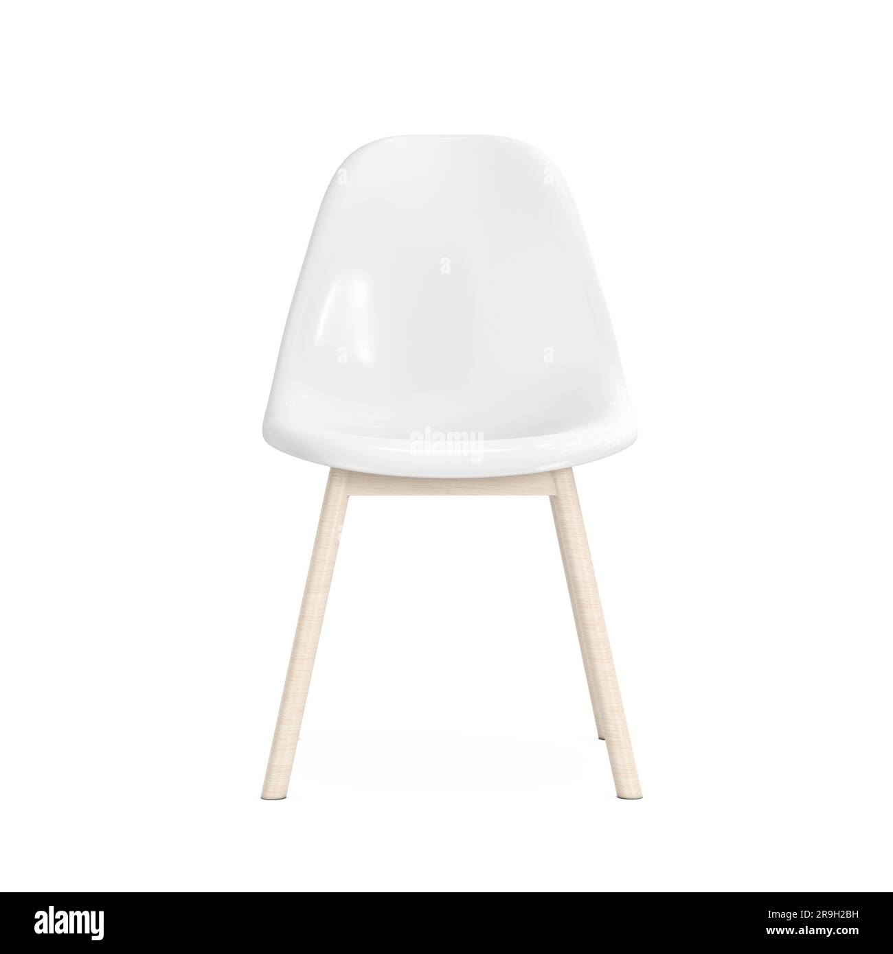 Modern White Plastic Chair on a white background. 3d Rendering Stock