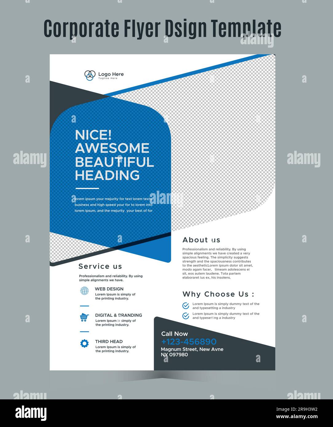 Business Flyer Corporate Flyer Template poster flyer brochure cover design layout space for photo background, vector illustration template in A4 size Stock Vector