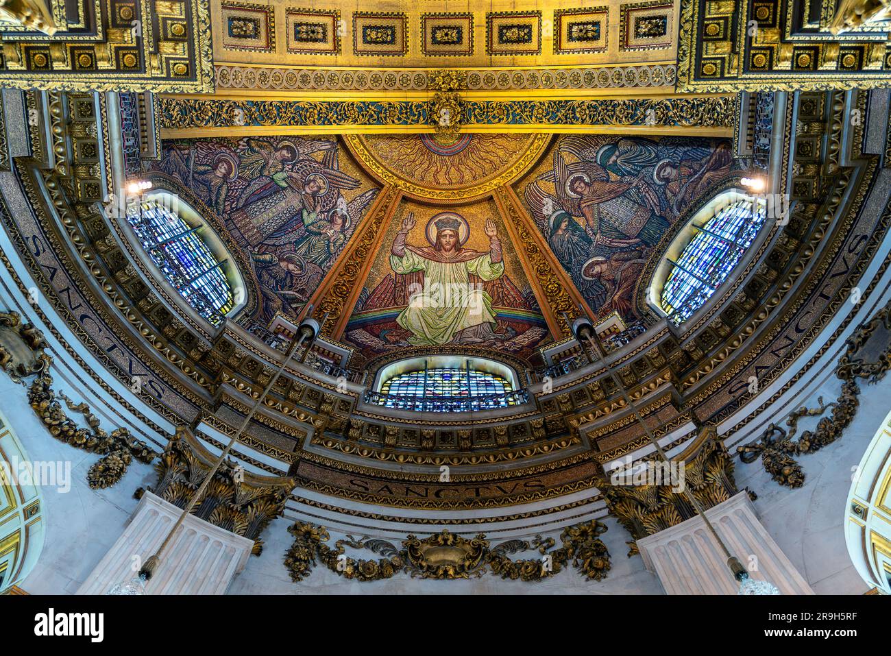 06.23.23. London, United kingdom. St Pauls cathedral is most popular touristical church in London city. Splendid interior spaces and amazing arts on t Stock Photo