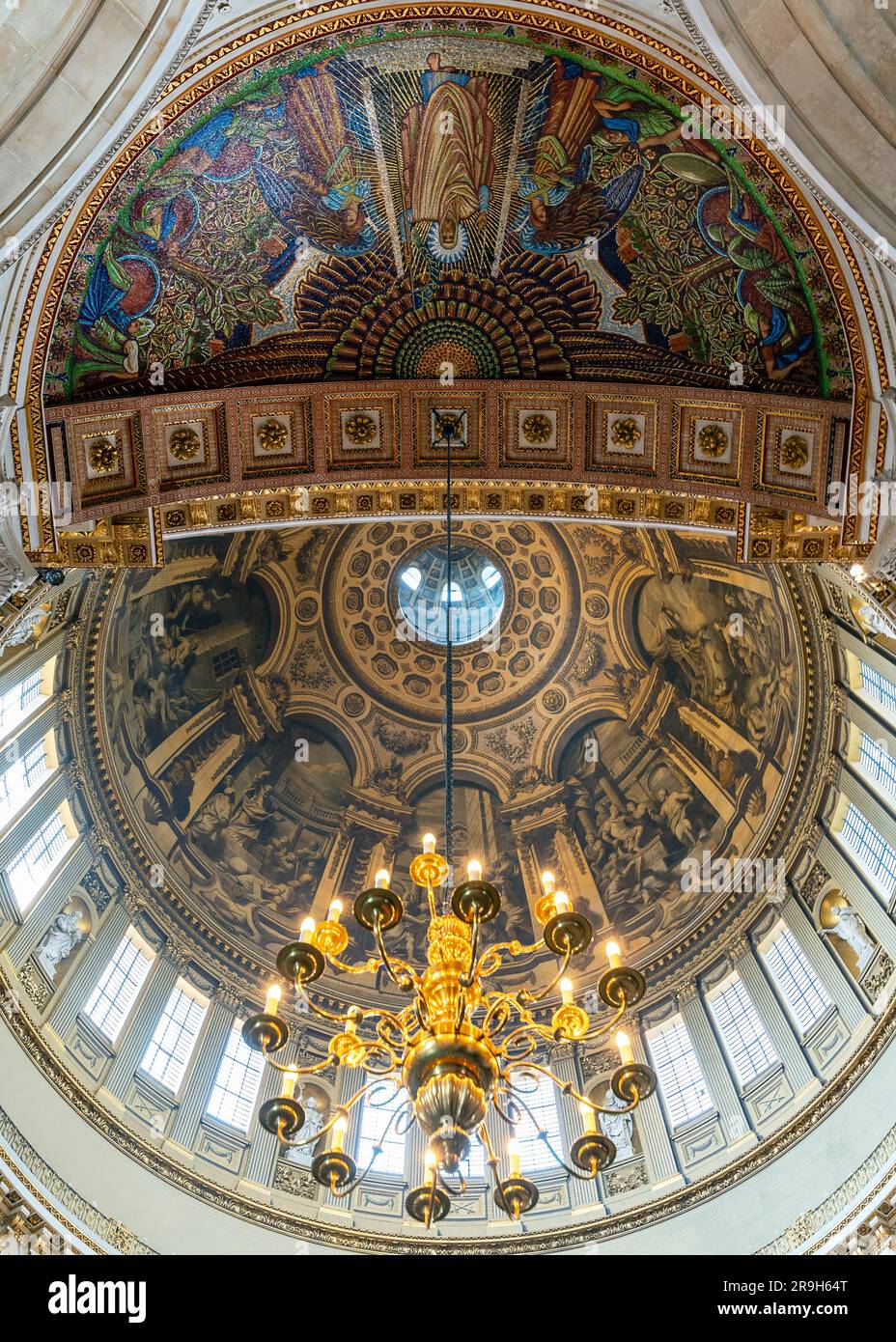 06.23.23. London, United kingdom. St Pauls cathedral is most popular touristical church in London city. Splendid interior spaces and amazing arts on t Stock Photo