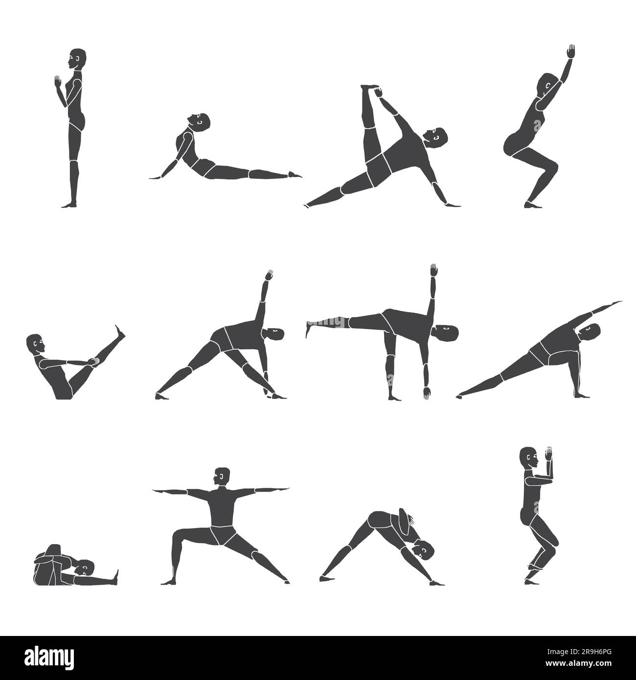 vector-meditation-silhouette-yoga-silhouettes-pack-stock-vector-image