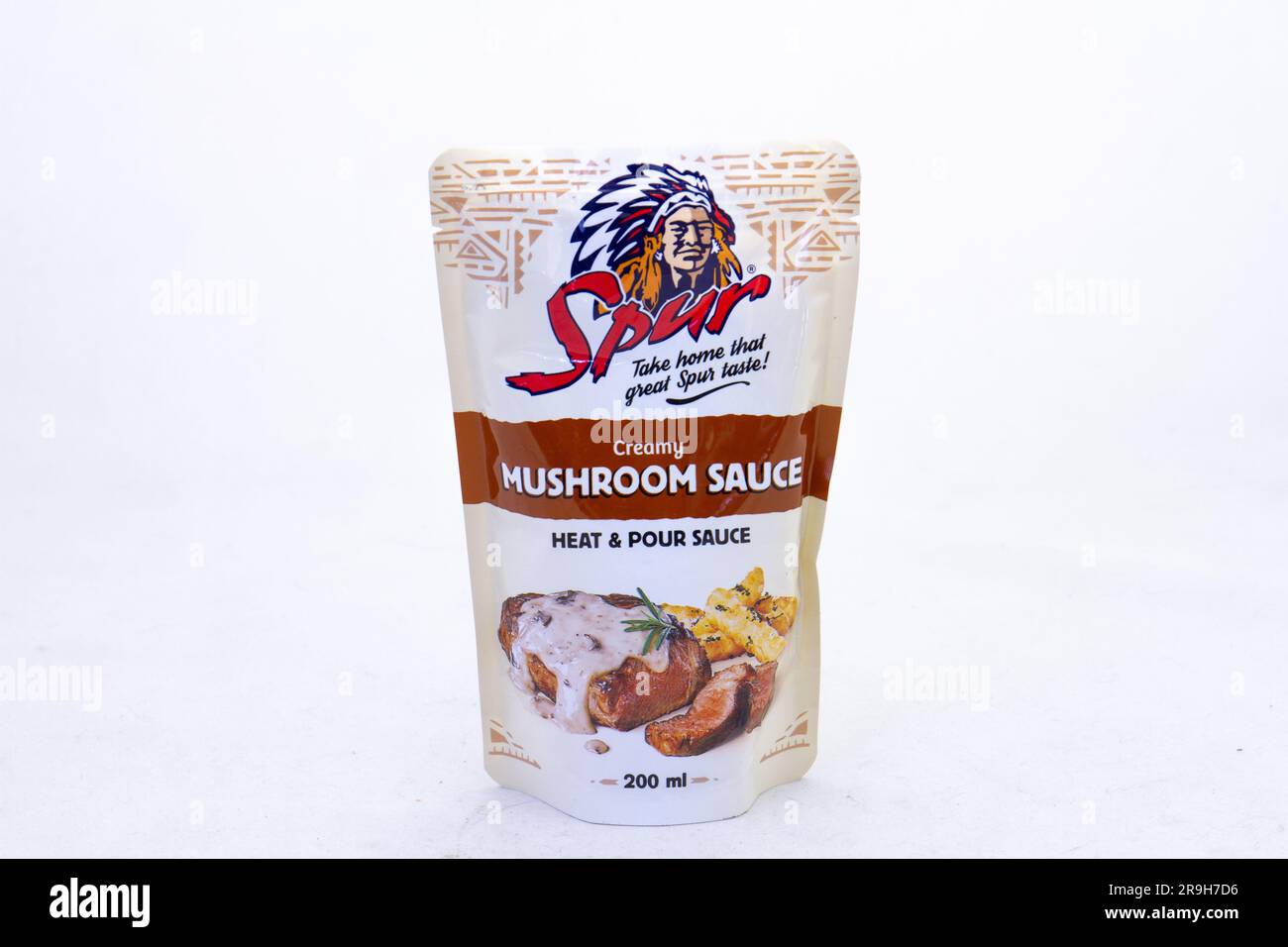 Johannesburg, South Africa mushroom sauce from Spur isolated on a