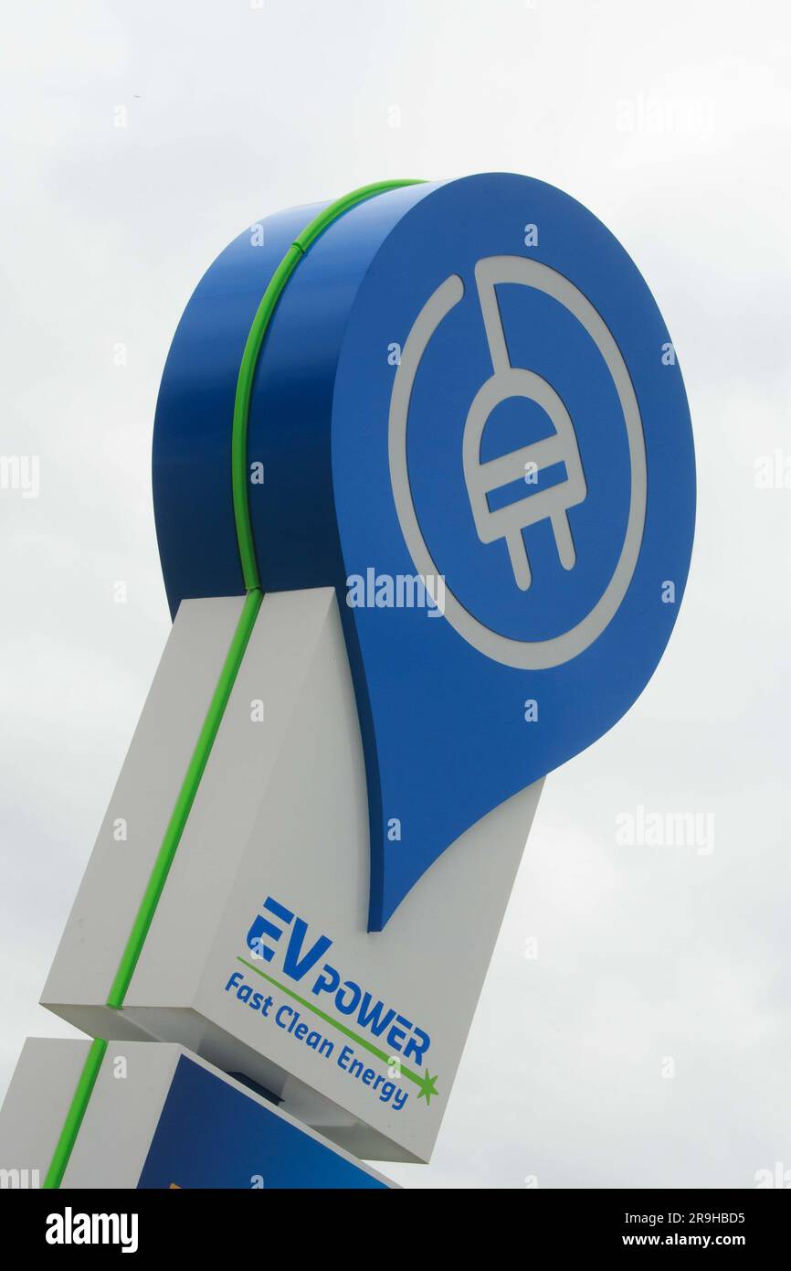 EV power electric vehicle charging station Stock Photo Alamy