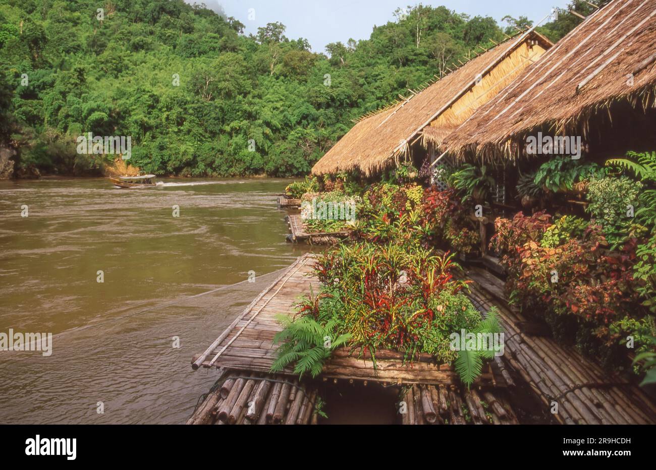 The River Kwai Jungle Rafts Resort features floating rooms moored along ...