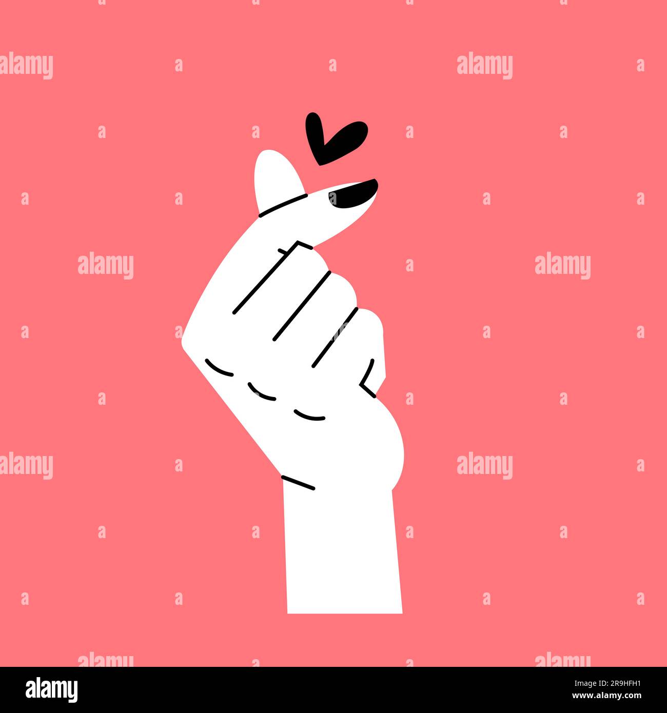 Trendy mini heart love sticker korean Royalty Free Vector