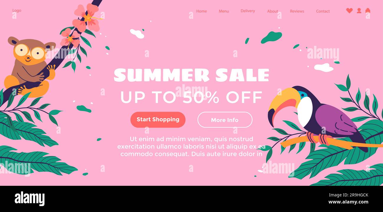 Summer sale up to fifty percent off start shopping Stock Vector