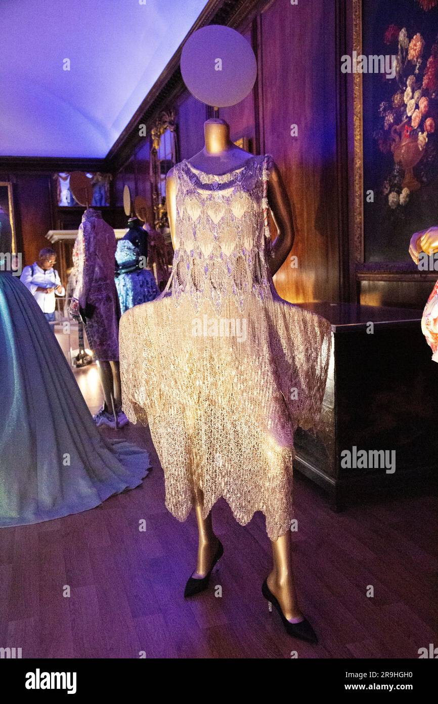 Dress by Nicolas Ghesquière for Louis Vuitton worn by Hoyeon Jung at  Critics' Choice Awards 2022, Crown to Couture exhibition 2023, Kensington  Palace Stock Photo - Alamy