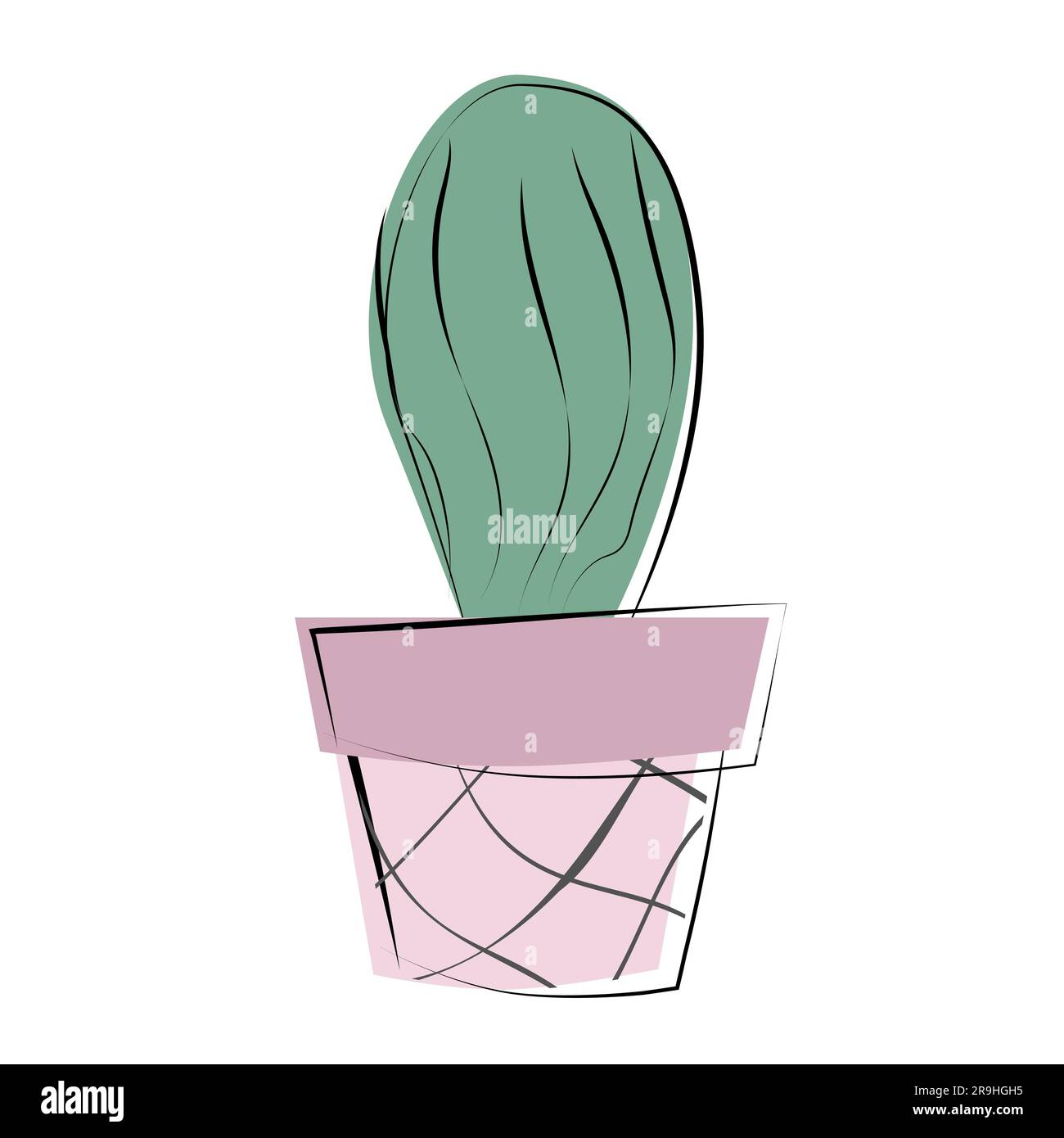 simple illustration of a sketch of a cactus Stock Vector Image & Art ...