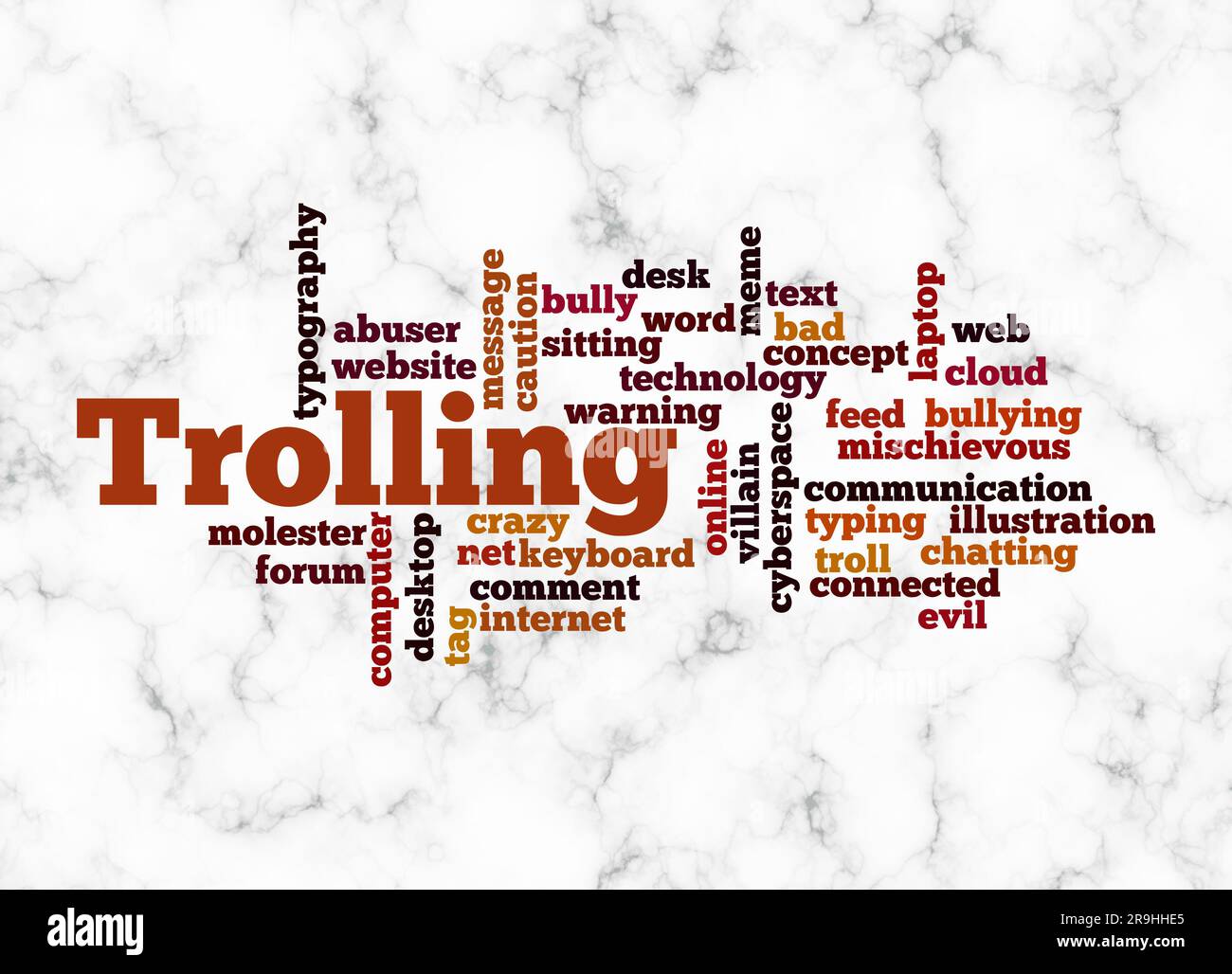 Word Cloud with TROLLING concept create with text only Stock Photo - Alamy