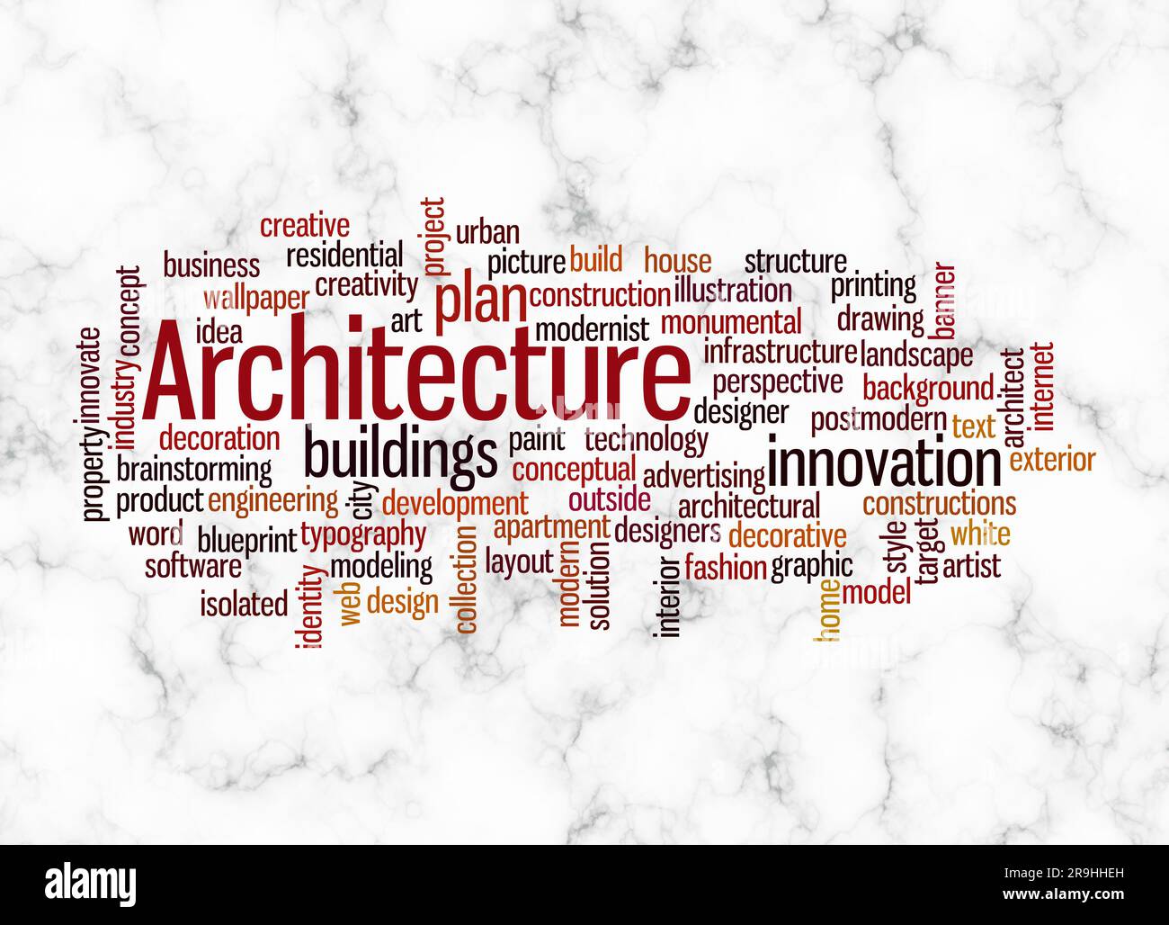 Word Cloud with ARCHITECTURE concept create with text only Stock Photo ...