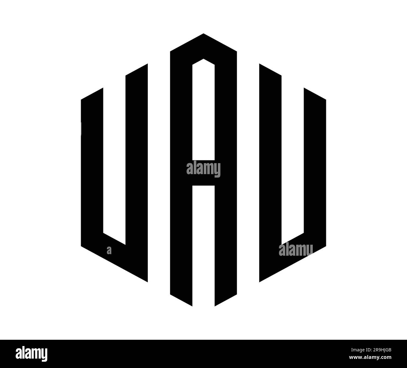 Polygon UAU letter logo design vector template Stock Vector