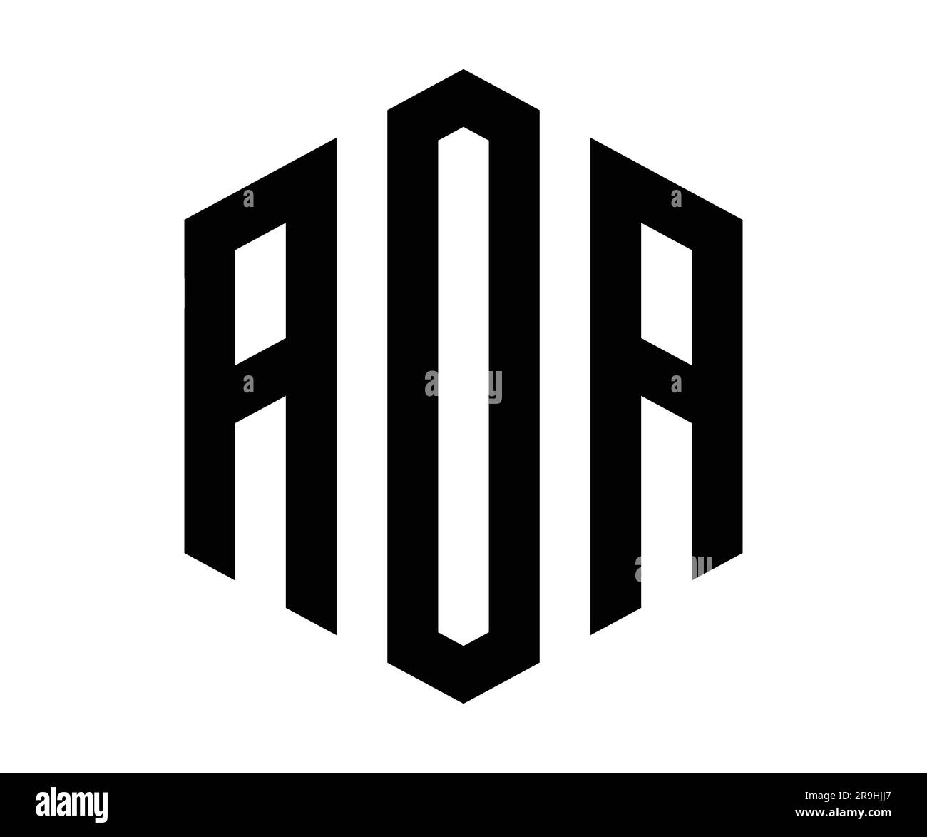 Polygon AOA letter logo design vector template Stock Vector