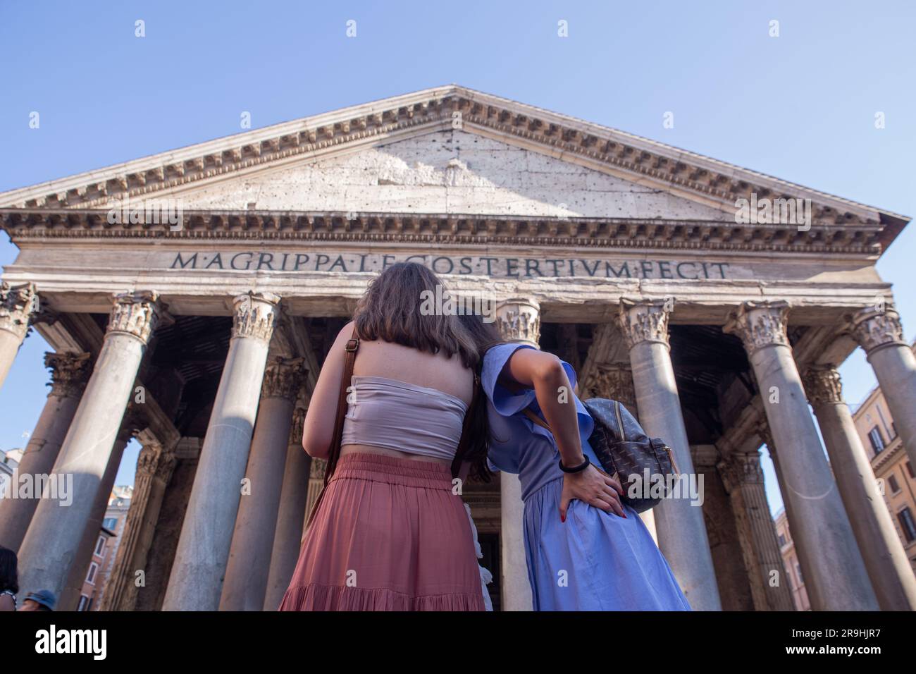 Rome, Italy. 26th June, 2023. People in front of the Pantheon in Rome. From 1st July 2023, entry to the Pantheon will be subject to a fee for tourists (Photo by Matteo Nardone/Pacific Press) Credit: Pacific Press Media Production Corp./Alamy Live News Stock Photo