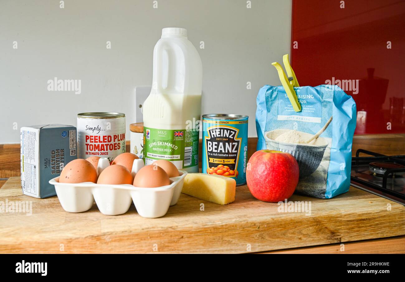 Cost of Living Food Items for typical UK household including Heinz