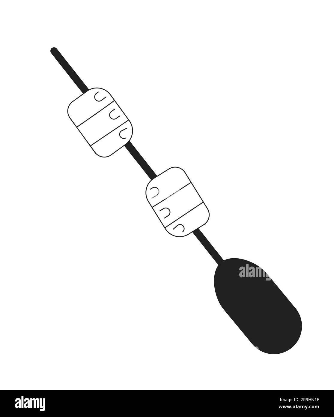 Sup paddle hands monochromatic flat vector hands Stock Vector