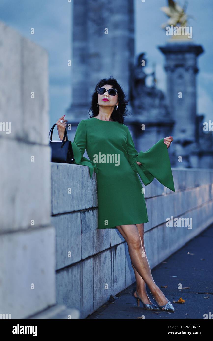 slim fit dress slacks Ming-Na Bespoke Dress | Modern Green Silk Qipao