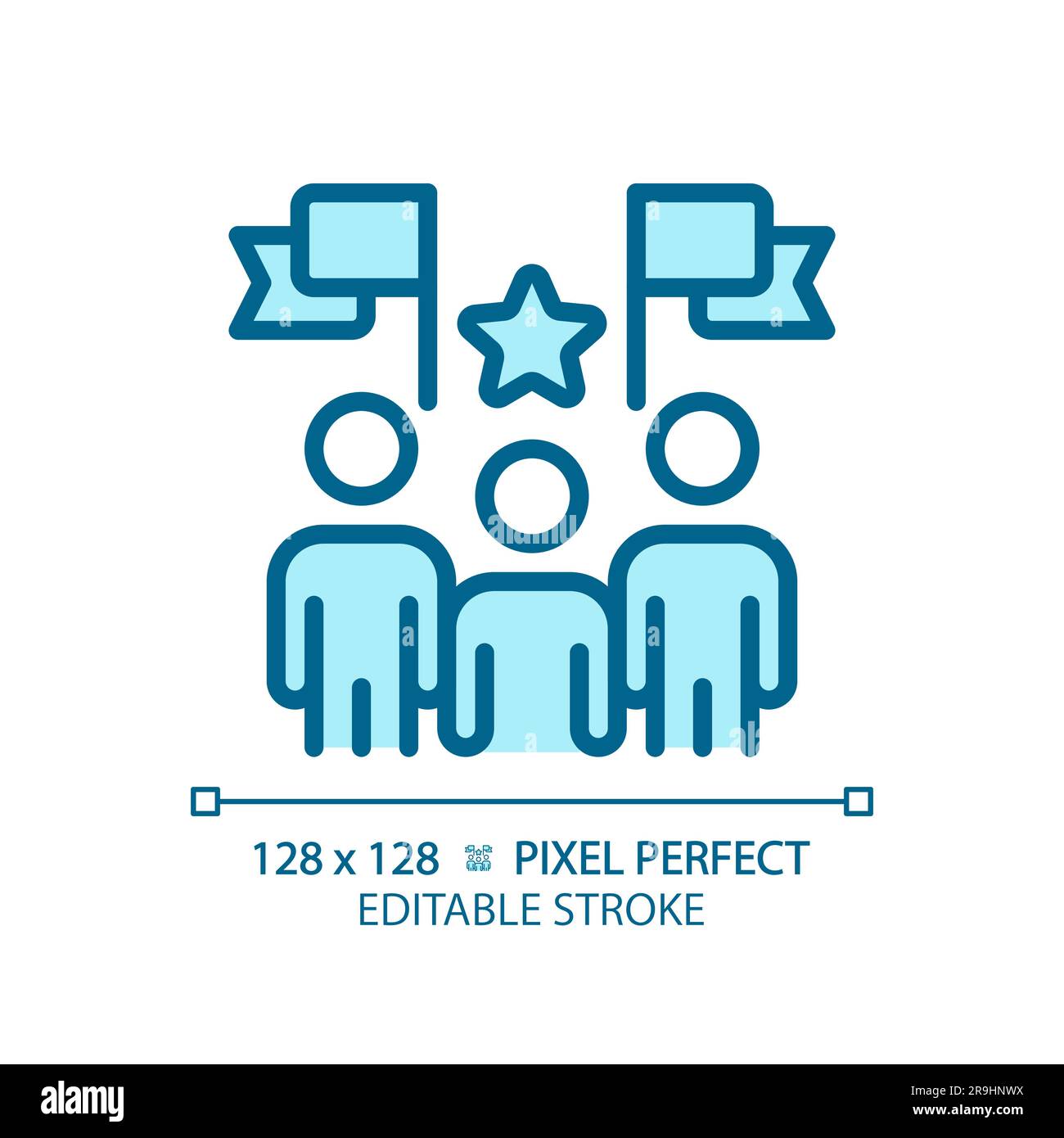 Editable pixel perfect blue election candidates Stock Vector