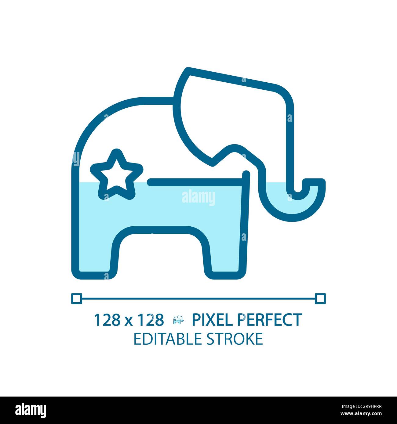 Editable pixel perfect blue Republican Party logo Stock Vector