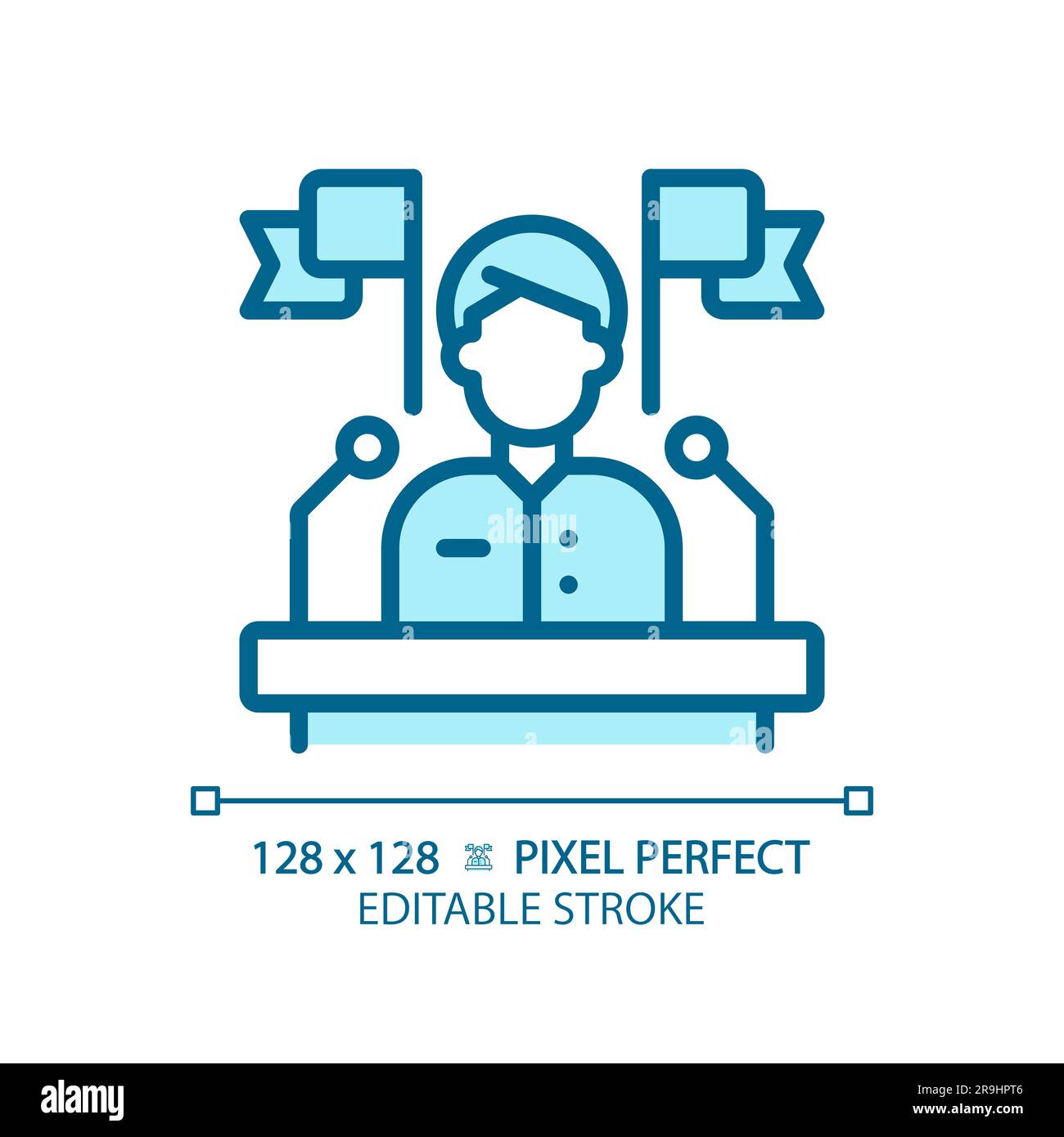 Editable pixel perfect blue election candidate Stock Vector