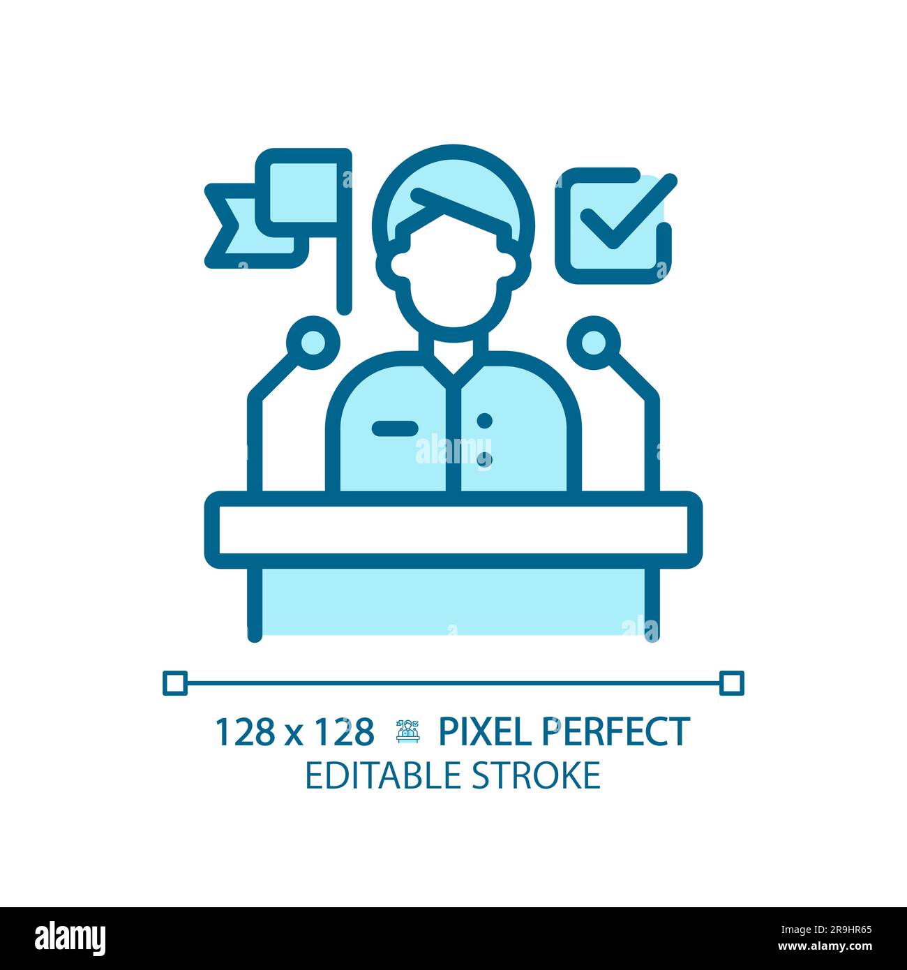 2D editable pixel perfect blue election candidate Stock Vector